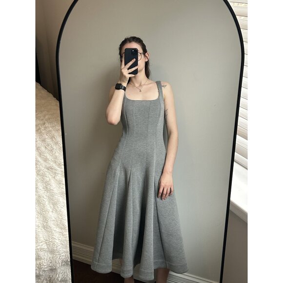 Anthropologie Du Paradis Gray A-Line Midi Dress Size Small - Picture 8 of 8